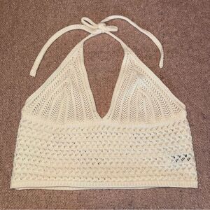 SHEIN size medium off white Crochet Halter Top